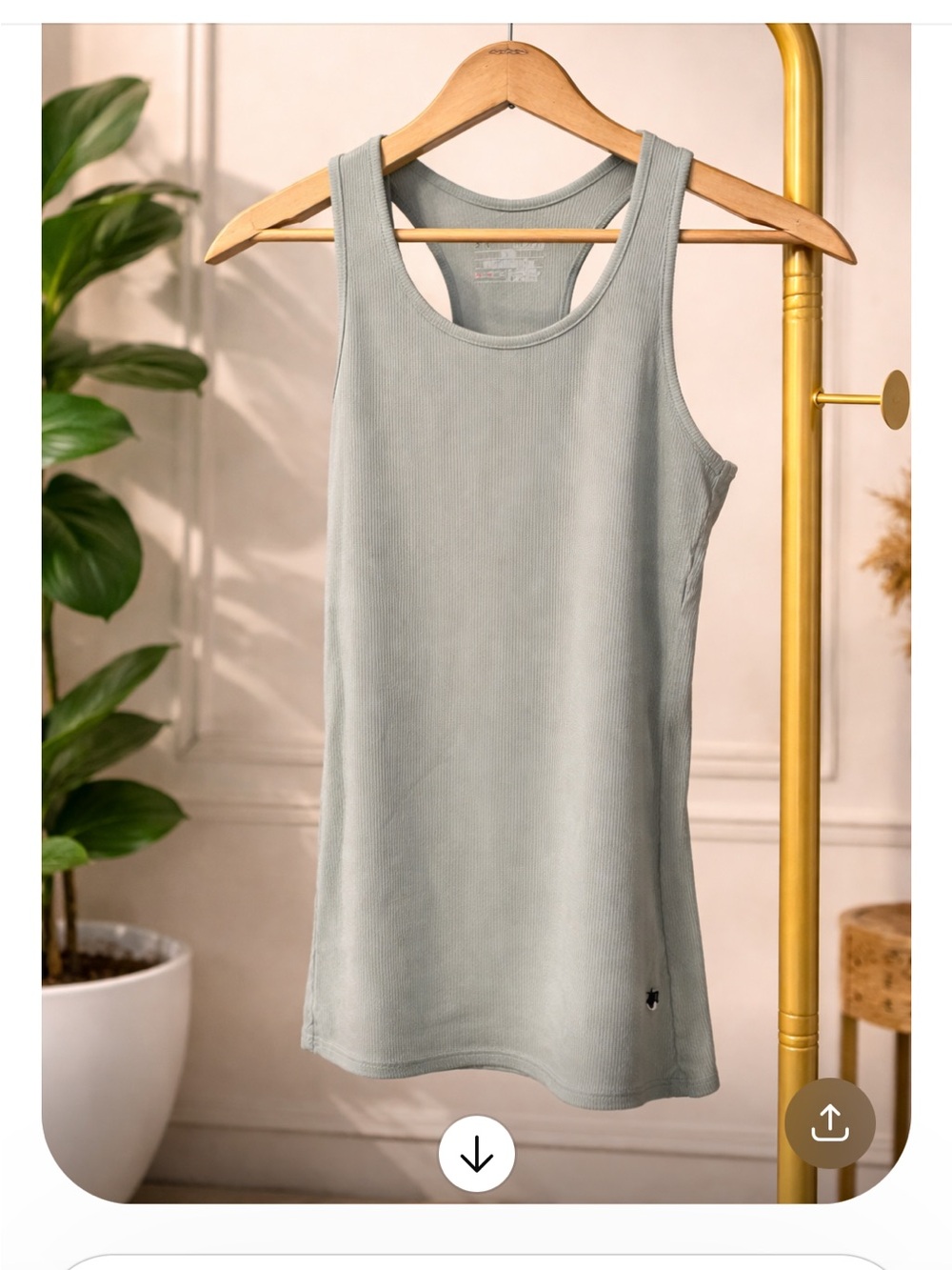 Under Armour Sage Green Ribbed Tank Top